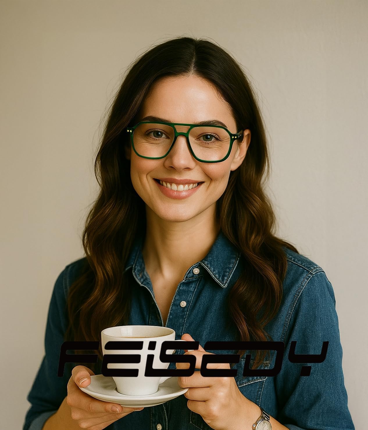 商品图片 19 | B0CNCZF5FL | FEISEDY Retro Aviator Reading Glasses Square Readers for Women Men B0068 | Spring Hinge, Blue Light Reading Glasses,Stylish reading glasses for men
