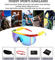 ÉÌƷͼƬ 77 | B096SD9GGG | FEISEDY Oversized Mirror Shield Sport 80s Sunglasses Ski Goggles Flat Top One Piece Futuristic Visor Women Men B2522