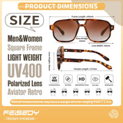 ÉÌƷͼƬ 24 | B0H79Y4V6B | FEISEDY Retro Aviator Square Polarized Sunglasses Women Men Trendy B0444