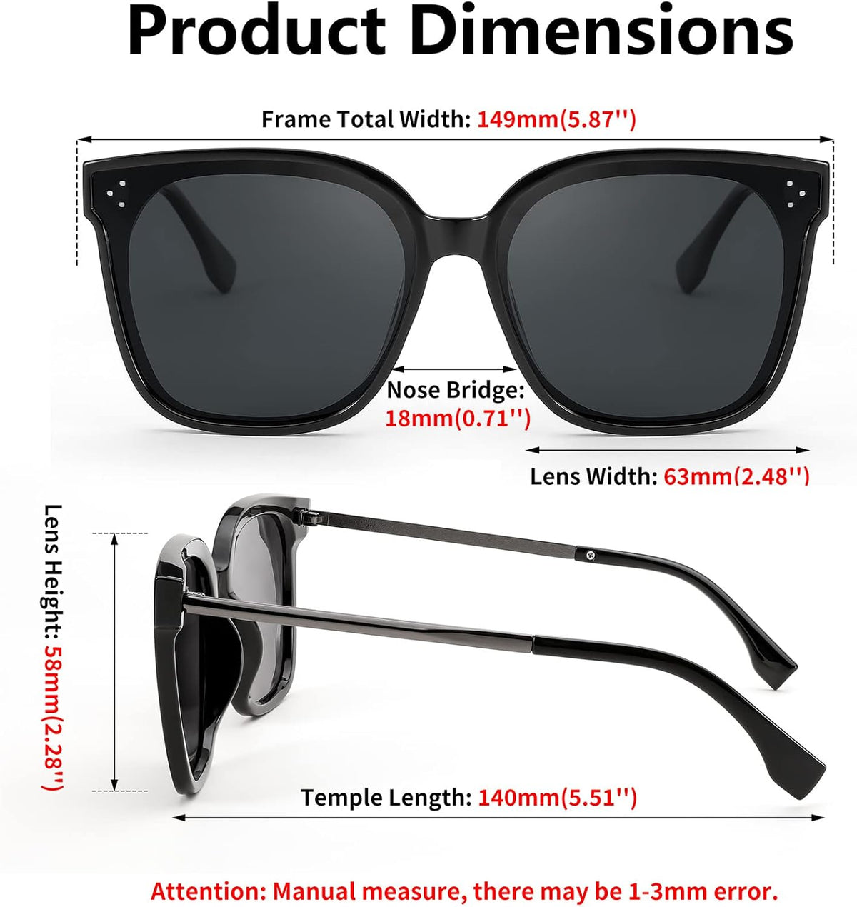 ÉÌƷͼƬ 38 | B0BB2BM9KF | FEISEDY Sunglasses Womens, Oversized Retro Square Polarized Sunglasses, Trendy Shades UV400 B2901