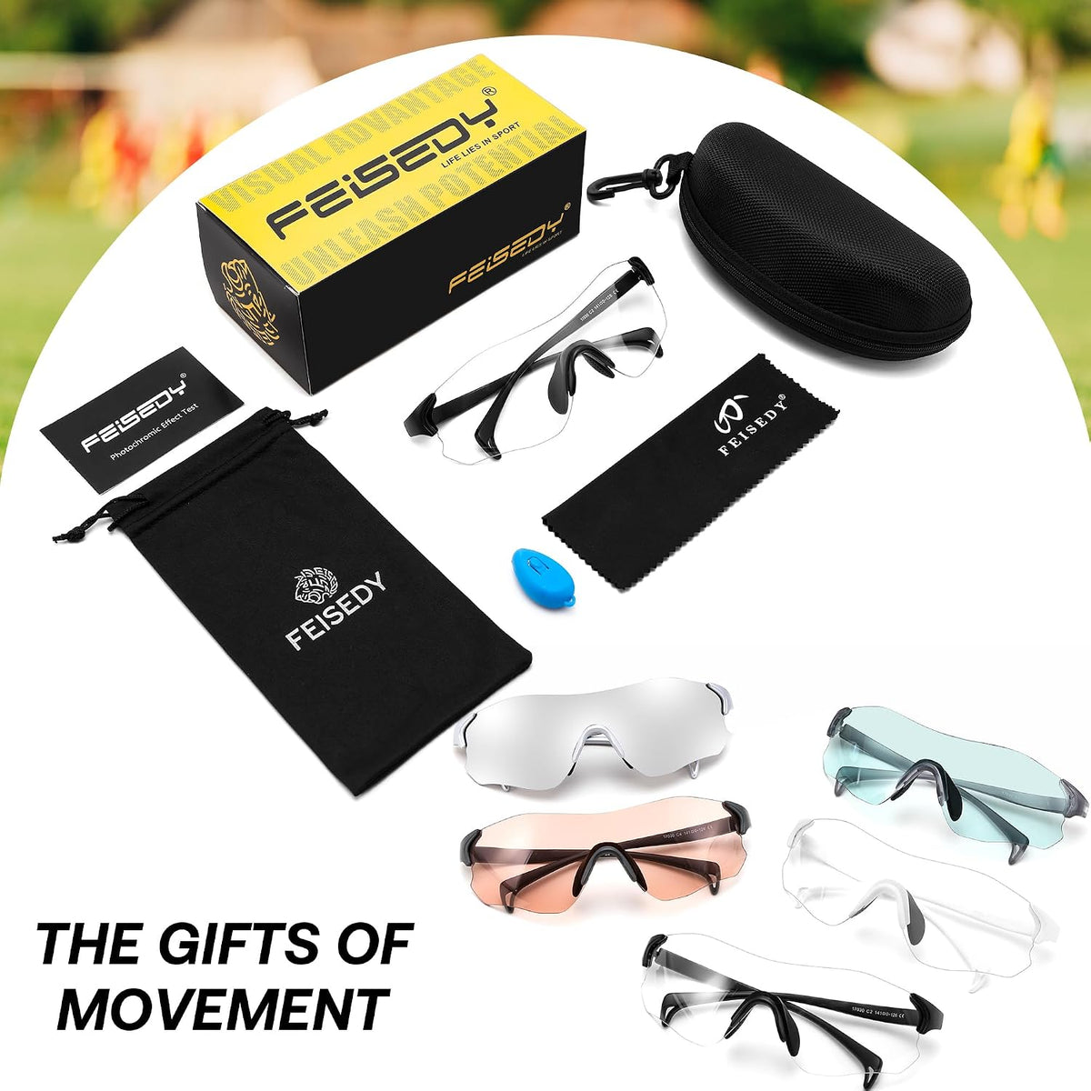 ÉÌƷͼƬ 13 | B0H2HH82Q3 | FEISEDY Photochromic Cycling Glasses UV400 for Men Women B0451