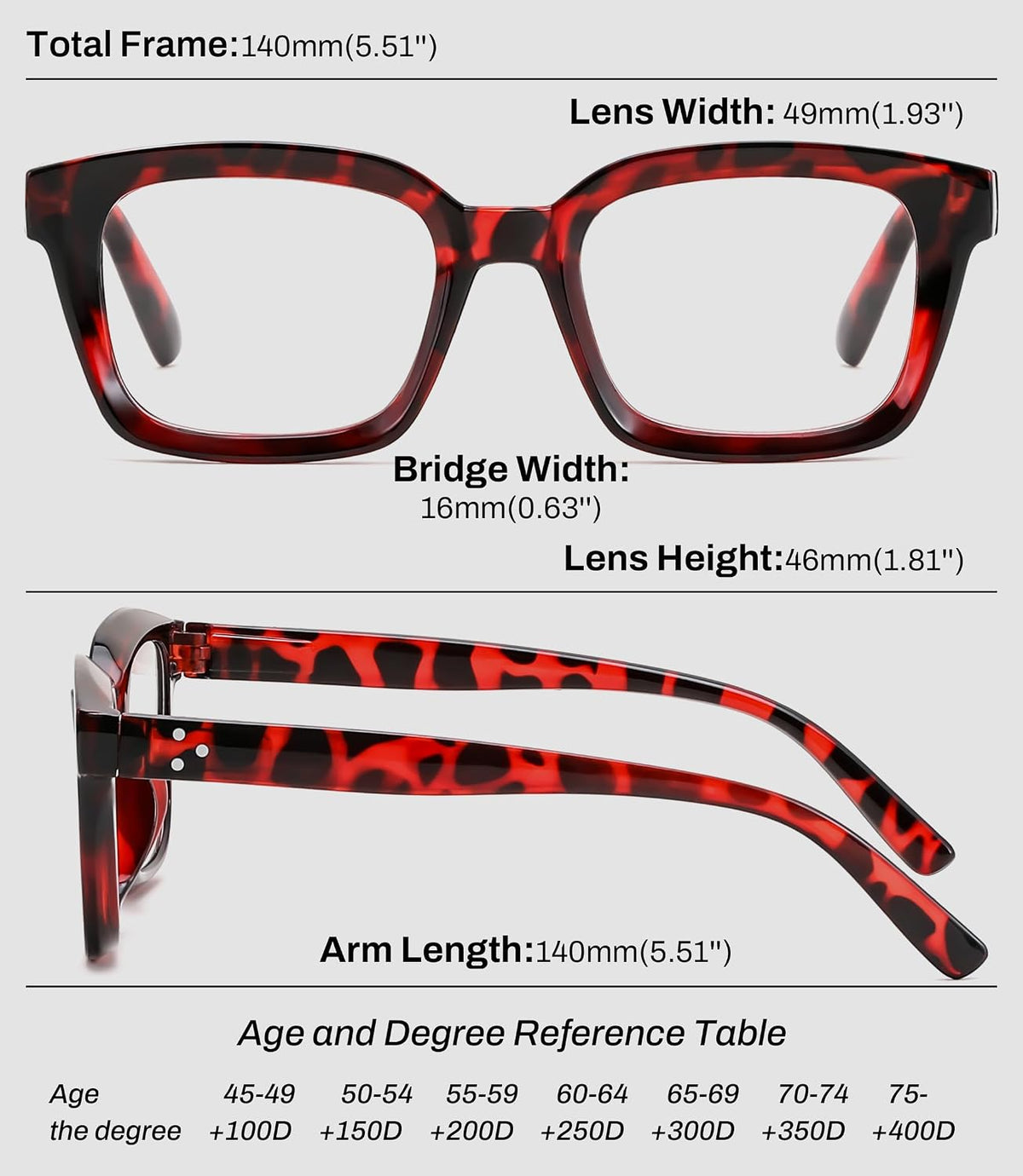 ÉÌƷͼƬ 37 | B0F7HQL9ND | FEISEDY 6/5 Pack Classic Reading Glasses Rectangular Readers B0297