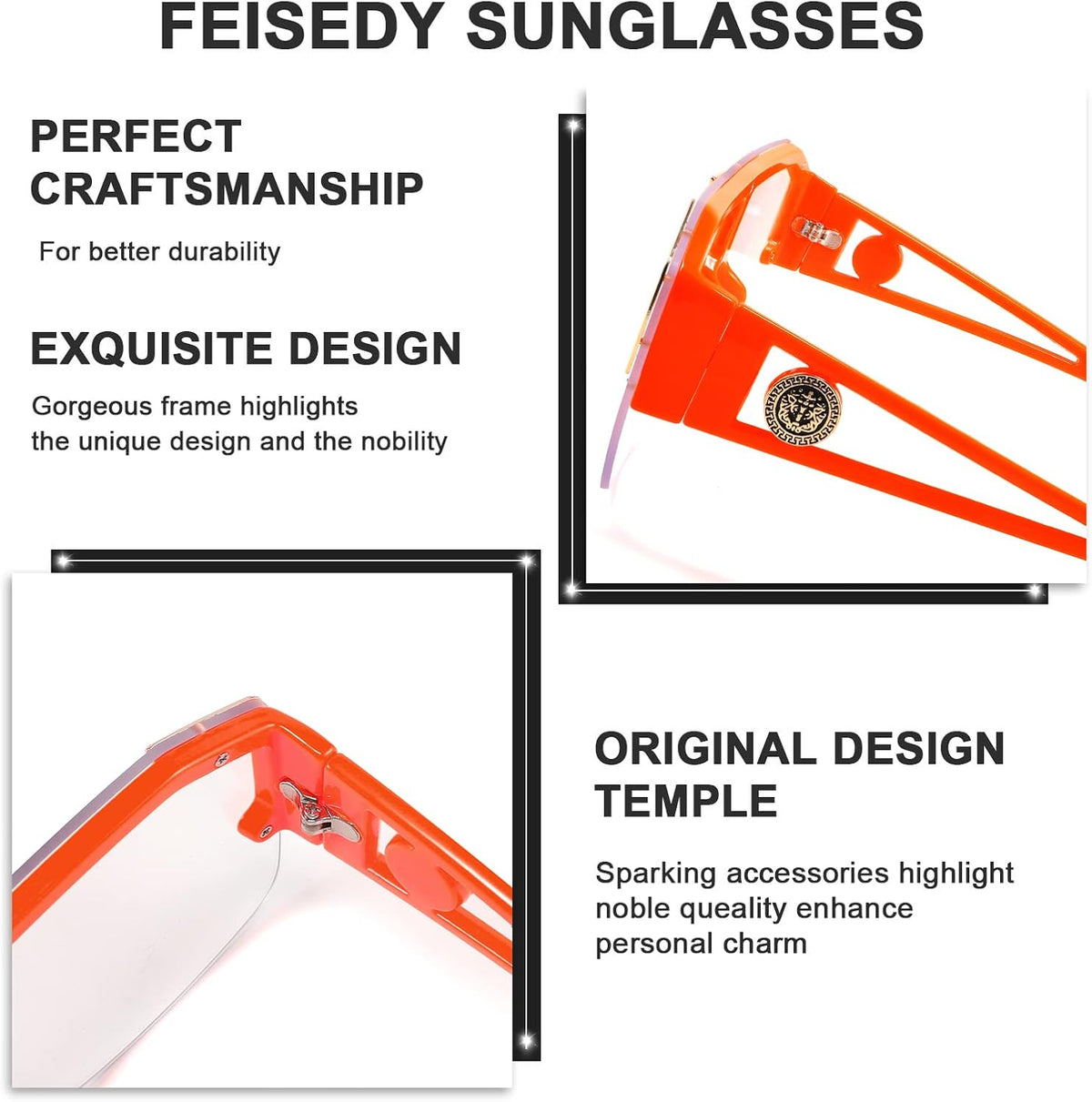 ÉÌƷͼƬ 84 | B09L4V27YS | FEISEDY Square Oversized Sunglasses for Men Women Flat Top B2765