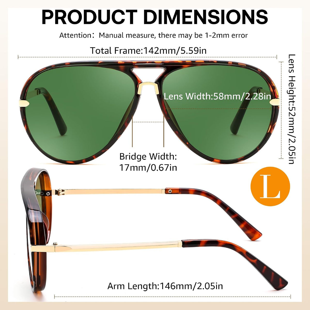ÉÌƷͼƬ 18 | B0GYVVZBQM | FEISEDY Classic Aviator Sunglasses UV400 Protection for Women Men B0461