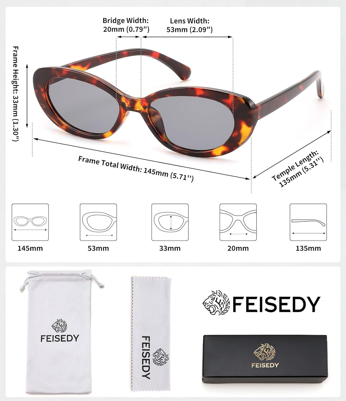 ÉÌƷͼƬ 36 | B0H2YQ7P2Y | FEISEDY Women Vintage Oval Cat Eye Sunglasses, Retro Narrow Shades B0459