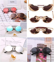 ÉÌƷͼƬ 34 | B09LYD9SW2 | FEISEDY Steam Punk Sunglasses for Men Women Side Shield Round Steampunk Vintage Glasses Shades B2518