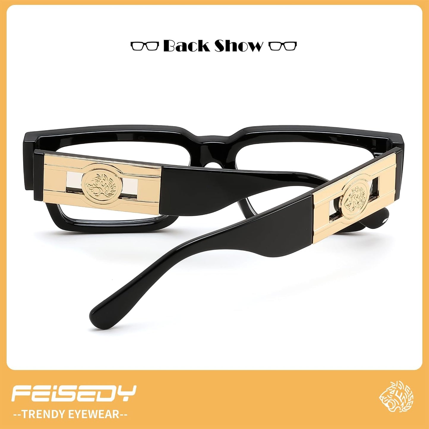 商品图片 5 | B0GQZ4LZK8 | FEISEDY Retro Trendy Rectangle Blue Light Glasses for Women Men B0365
