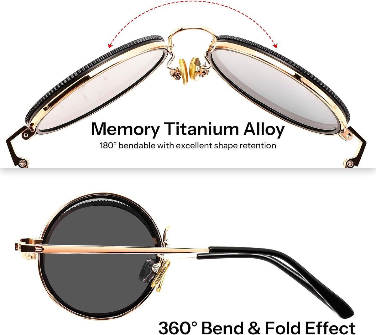 ÉÌƷͼƬ 4 | B0GG9HX9Z6 | FEISEDY Adjustable Polarized Round Sunglasses B0379