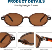 ÉÌƷͼƬ 34 | B0GV61HCD9 | FEISEDY Retro Oval Sunglasses for Women Small 90s Y2K UV Protection B1584