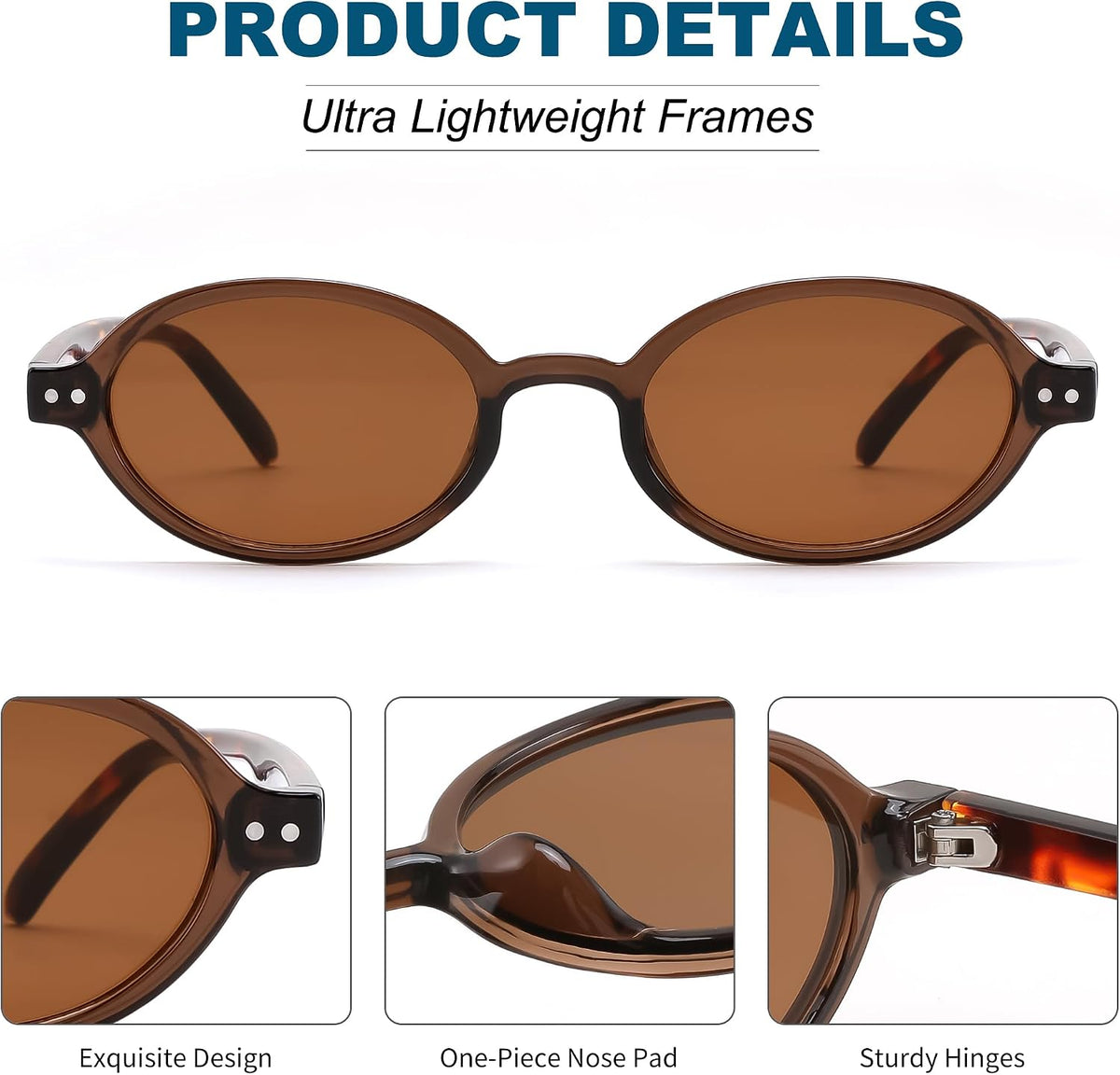 ÉÌƷͼƬ 34 | B0GV61HCD9 | FEISEDY Retro Oval Sunglasses for Women Small 90s Y2K UV Protection B1584