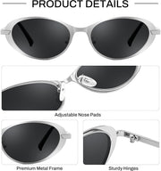 ÉÌƷͼƬ 25 | B0GVDPV1W4 | FEISEDY Metal Oval Sunglasses UV400 Protection for Women and Men B0429