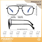 ÉÌƷͼƬ 6 | B0HJH5CP7F | FEISEDY Metal Blue Light Aviator Glasses for Women Men B0491