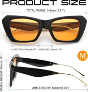 ÉÌƷͼƬ 6 | B0D6W5FR7W | FEISEDY Retro Square Cat Eye Sunglasses for Women Trendy Big Shades Vintage Sun Glasses B0164