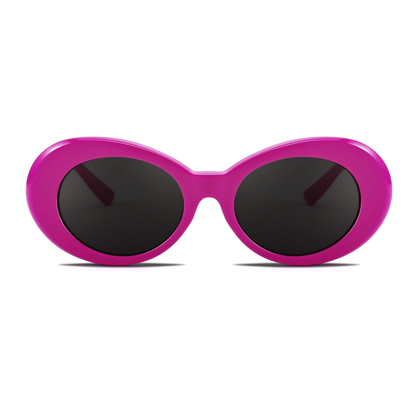 FEISEDY Sunglasses White Oval Clout Goggles for Women Men Retro Round Trendy Rimmed Clueless Costume Frame B2253