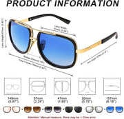 ÉÌƷͼƬ 15 | B0B681YMF5 | FEISEDY Retro Trendy Aviator Sunglasses Women Men Classic Vintage Square Sunglasses 70s Large Metal Shades B2321