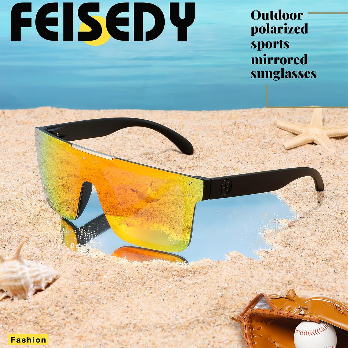 ÉÌƷͼƬ 76 | B0BZ4J86KV | FEISEDY Polarized Sunglasses for Men, Z87 Oversized Square Flat Top B2990
