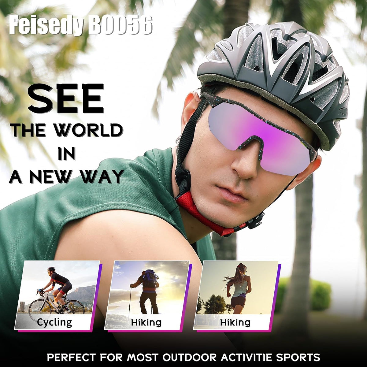 ÉÌƷͼƬ 10 | B0CNCBXTDV | FEISEDY Polarized Sunglasses Baseball Lightweight Frame Men Women Sports Cycling Sun Glasses for MTB UV400 Protection B0056