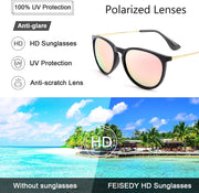 ÉÌƷͼƬ 11 | B0836LJXDK | FEISEDY Polarized Sunglasses Women Men Vintage Round Classic Mirrored Sun Glasses B2571