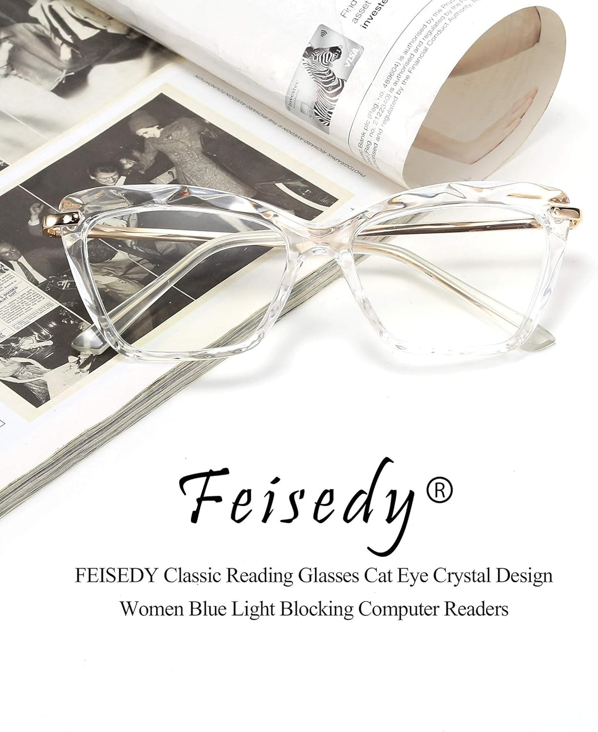 ÉÌƷͼƬ 14 | B088WVS65H | FEISEDY Crystal Cat Eye Reading Glasses Blue Light Blocking Reader Anti Eyestrain Glasses B2596 Champagne 1.75x