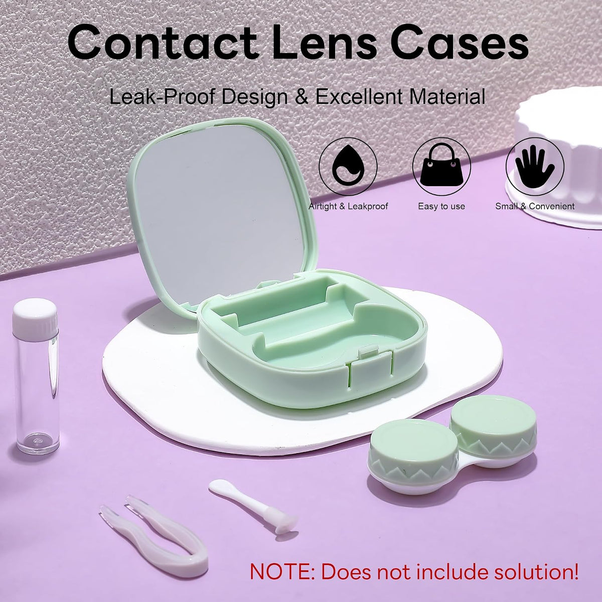 商品图片 3 | B0CND2TZC4 | FEISEDY Portable Cute Contact Lens Case Remover Tool With Mirror Tweezers Kit for Women and Girl B0081