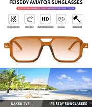 ÉÌƷͼƬ 95 | B09YTJ4FQZ | FEISEDY Vintage Square 70s Flat Aviator Sunglasses Women Men Classic Retro Stylish Frame UV400 Sunglasses B2622
