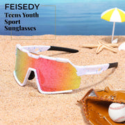 ÉÌƷͼƬ 28 | B0F32C9J2Q | FEISEDY Polarized Kids Sunglasses Youth Sports Cycling Shades,UV400 Protection For Teens Baseball Tennis Sunglasses B0092