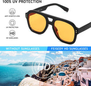 ÉÌƷͼƬ 13 | B09KV1MSHN | FEISEDY Aviator Sunglasses For Women Men Square Chunky Trendy Eyewear B2846