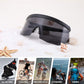 商品图片 7 | B08R8H82SR | FEISEDY Oversized Flat Top Shield Glasses Mirrored Lens Semi Rimless Style Sun Visors Sunglasses B2727