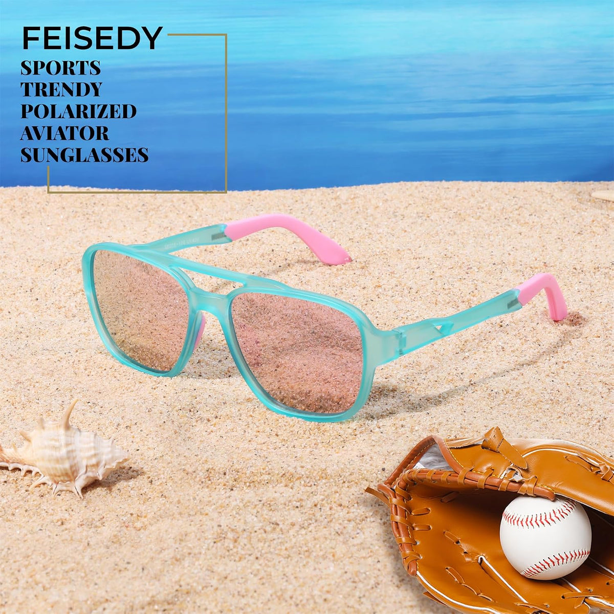 ÉÌƷͼƬ 40 | B0DSVK9L2R | FEISEDY Retro Aviator Polarized Sunglasses Women Men Outdoors B0260
