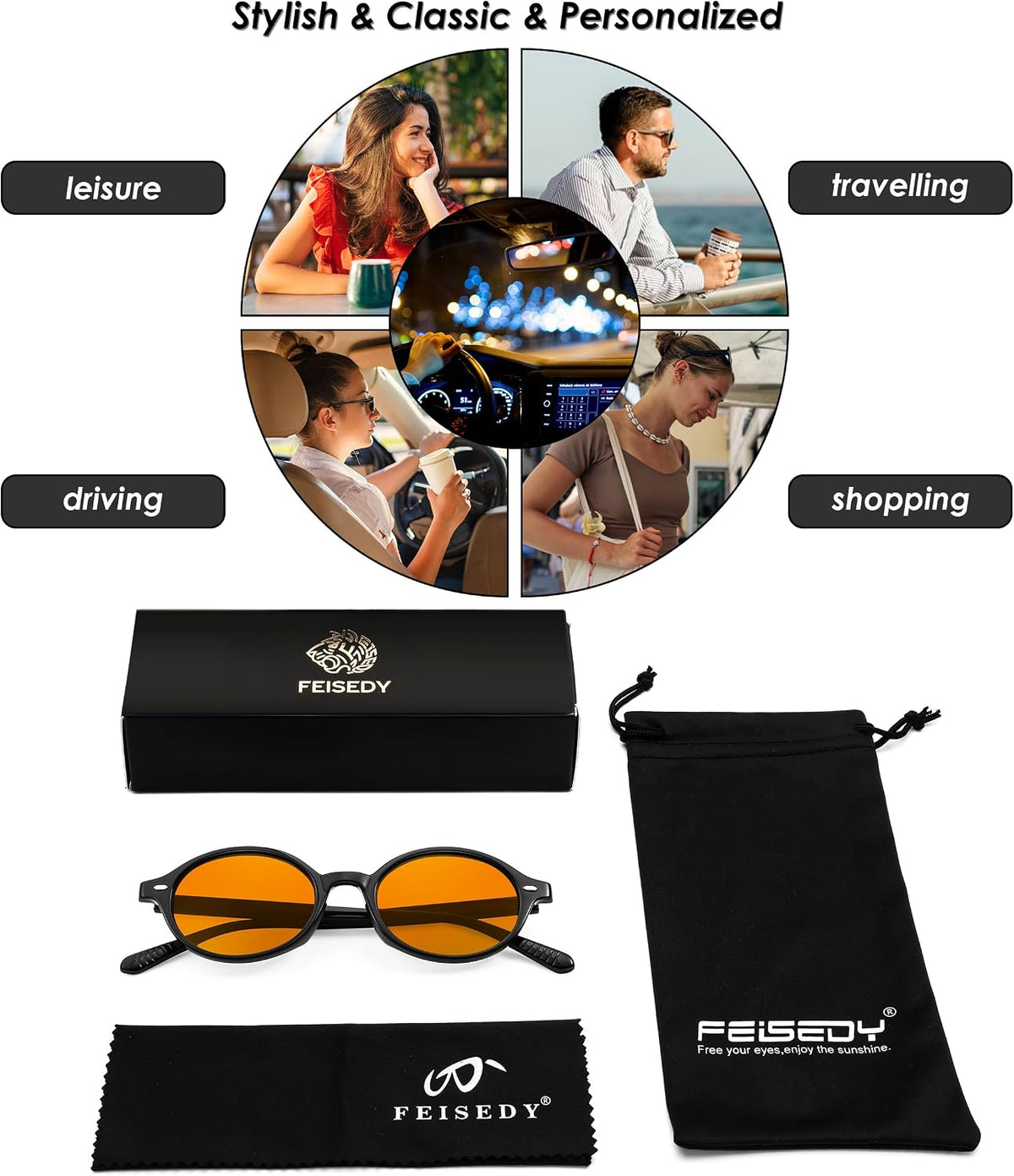 ÉÌƷͼƬ 96 | B0DTHVTKB5 | FEISEDY Retro Oval Sunglasses for Women 90s Narrow Round Lightweight Shades Y2k Trendy Sunnies B1171