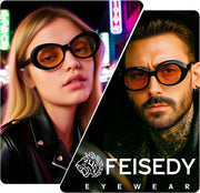 ÉÌƷͼƬ 47 | B074H8KFSZ | FEISEDY Sunglasses White Oval Clout Goggles for Women Men Retro Round Trendy Rimmed Clueless Costume Frame B2253