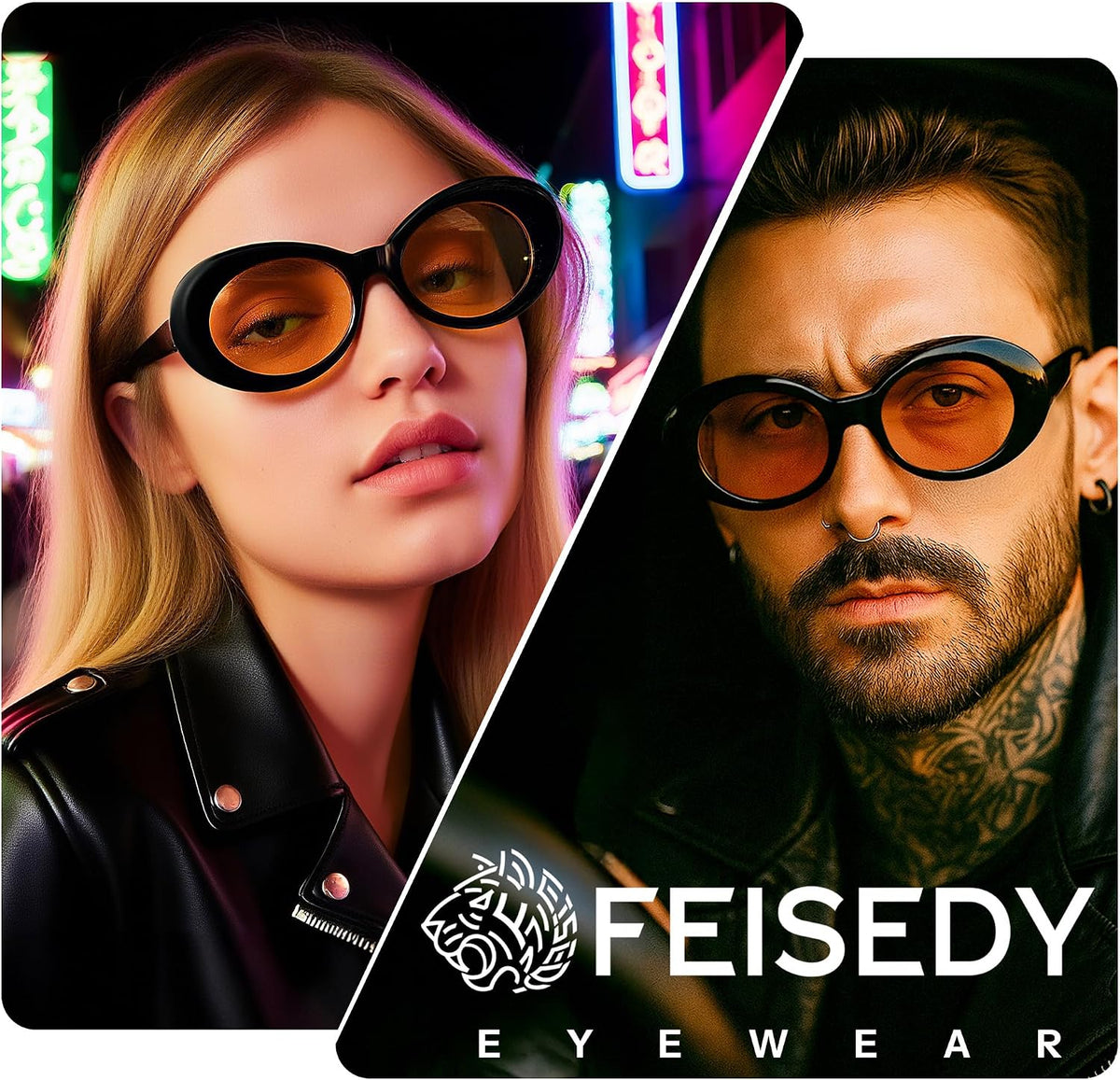 ÉÌƷͼƬ 47 | B074H8KFSZ | FEISEDY Sunglasses White Oval Clout Goggles for Women Men Retro Round Trendy Rimmed Clueless Costume Frame B2253