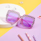 商品图片 13 | B0CFHLB4YT | FEISEDY Kids Sunglasses for Girls Oversized Square Sparkling Party Sun Glasses Lightweight Fashion Shades B0053