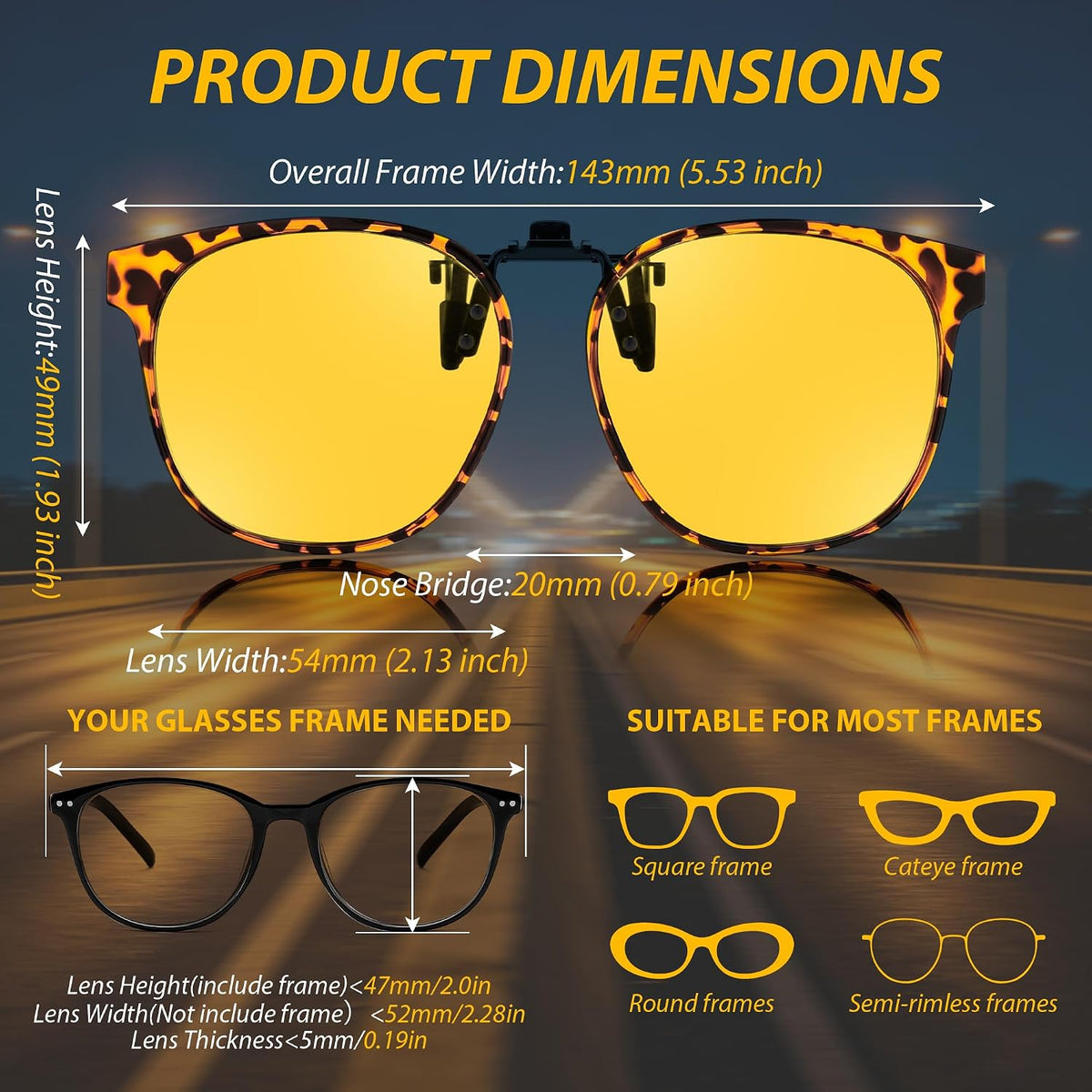 商品图片 14 | B0HDSX3PVB | FEISEDY Polarized Flip-Up Clip On Sunglasses Over Prescription B0486