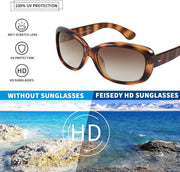ÉÌƷͼƬ 34 | B094CJFYW6 | FEISEDY Vintage Square Polarized Sunglasses for Women Men Havana Thick Wrap Around Sun Glasses UV400 B2703