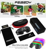 ÉÌƷͼƬ 7 | B0D73JNPNN | FEISEDY Kids Sunglasses Polarized Youth Baseball Sunglasses Sports Cycling Glasses for Boys Girls Age 4-8 B0183