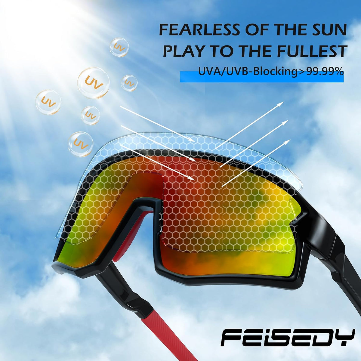 ÉÌƷͼƬ 32 | B0D73JNPNN | FEISEDY Kids Sunglasses Polarized Youth Baseball Sunglasses Sports Cycling Glasses for Boys Girls Age 4-8 B0183