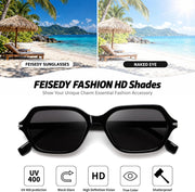 ÉÌƷͼƬ 33 | B0HJYQR9BW | FEISEDY Classic Square Sunglasses for Women Men, Retro Trendy Shades B0493