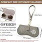 商品图片 32 | B0H4QTYMQP | FEISEDY Soft Crocodile Textured Leather Sunglass Bag, Portable Glasses Pouch With Button Clip Wrist Strap B0366