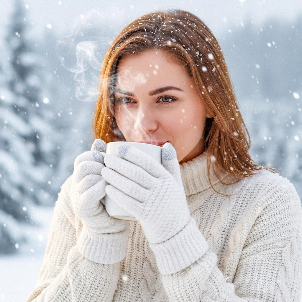 商品图片 9 | B0FQTZCSVS | Winter Gloves for Women Men - Knit Touchscreen Gloves, Fleece-Lined Thermal Gloves Fashionable Warm
