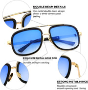 ÉÌƷͼƬ 14 | B0B681YMF5 | FEISEDY Retro Trendy Aviator Sunglasses Women Men Classic Vintage Square Sunglasses 70s Large Metal Shades B2321