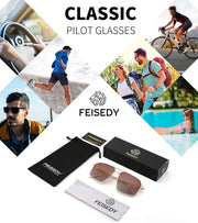 ÉÌƷͼƬ 17 | B0GQY2S7JF | FEISEDY Vintage Polarized Aviator Sunglasses Men Women Classic American Gradient Lens UV400 Protection B0273