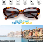 ÉÌƷͼƬ 35 | B0H2YQ7P2Y | FEISEDY Women Vintage Oval Cat Eye Sunglasses, Retro Narrow Shades B0459