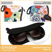 ÉÌƷͼƬ 13 | B0GFYDDD2Y | FEISEDY 2Pack Sunglasses Soft Case Ultra Light Neoprene Zipper Portable Eyeglass Pouch with Belt Clip B0385