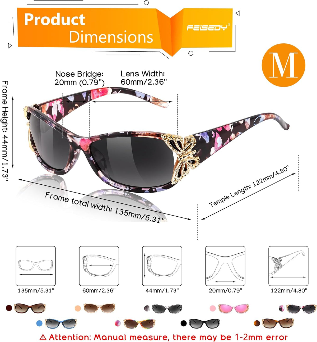 ÉÌƷͼƬ 55 | B0CNRQ7WVZ | FEISEDY Y2K Women Polarized Sunglasses Butterfly Wrap Around UV400 Shades