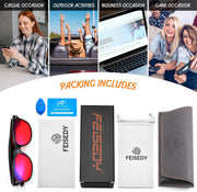 ÉÌƷͼƬ 24 | B0GK2PTMMH | FEISEDY Orange/Red Classic Blue Light Blocking Glasses for Women Men B0339