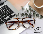 ÉÌƷͼƬ 4 | B09WZY6VWN | FEISEDY 70s Aviator Glasses Frame Blue Light Blocking Glasses Oversized Square Computer Glasses Women Men B2888