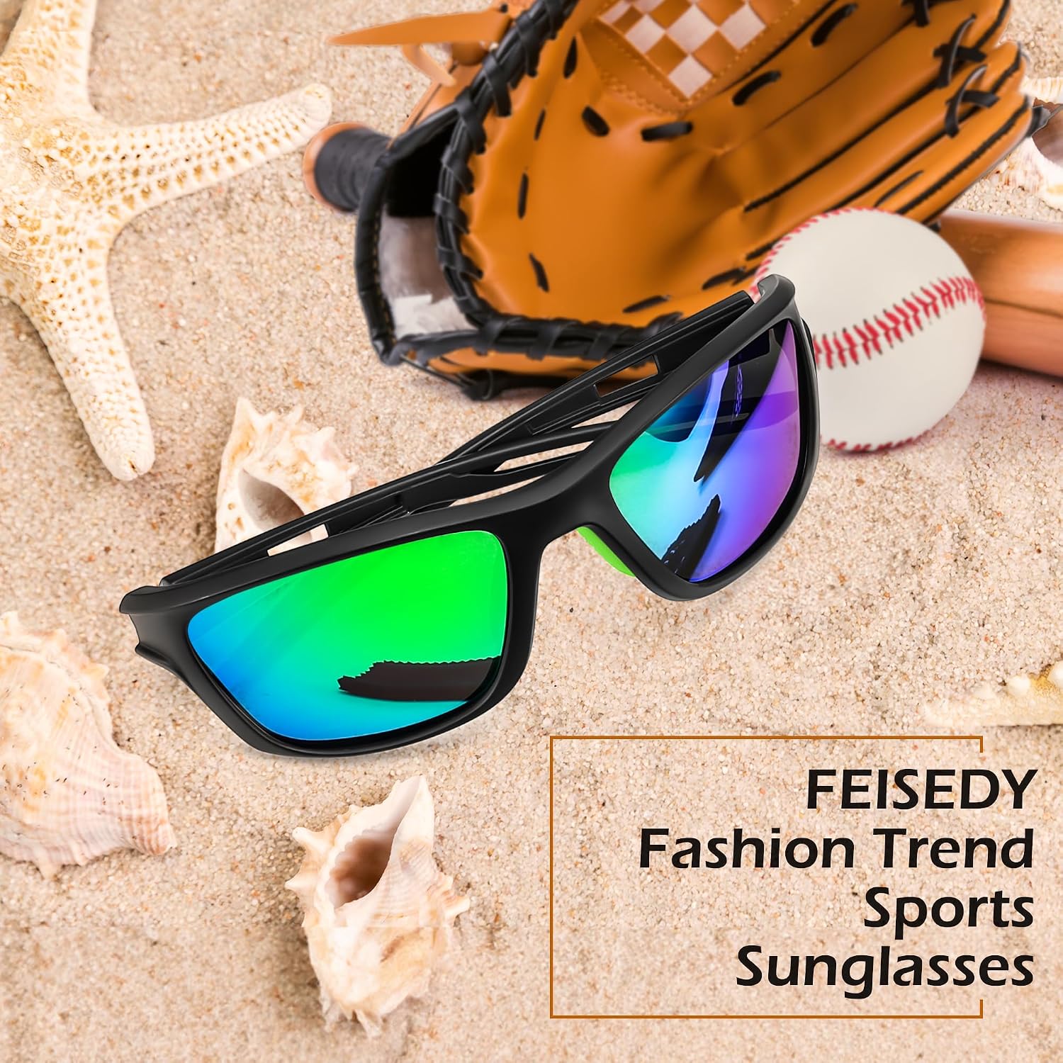 商品图片 19 | B0CTXW1SQG | FEISEDY Sports Polarized Sunglasses For Men Women Cycling Driving Fishing Running UV400 Protection B0125