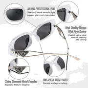 商品图片 5 | B0BV5YP1F2 | FEISEDY Retro Rectangle Sunglasses for Women Trendy Small Square Sunglasses 90s Vintage Shades B2968