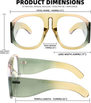 ÉÌƷͼƬ 6 | B0BP7FJ44H | FEISEDY Oversized Blue Light Blocking Glasses Women Men Big Plastic Aviator Frame Eyewear Clear Lens Computer Glasses B2371